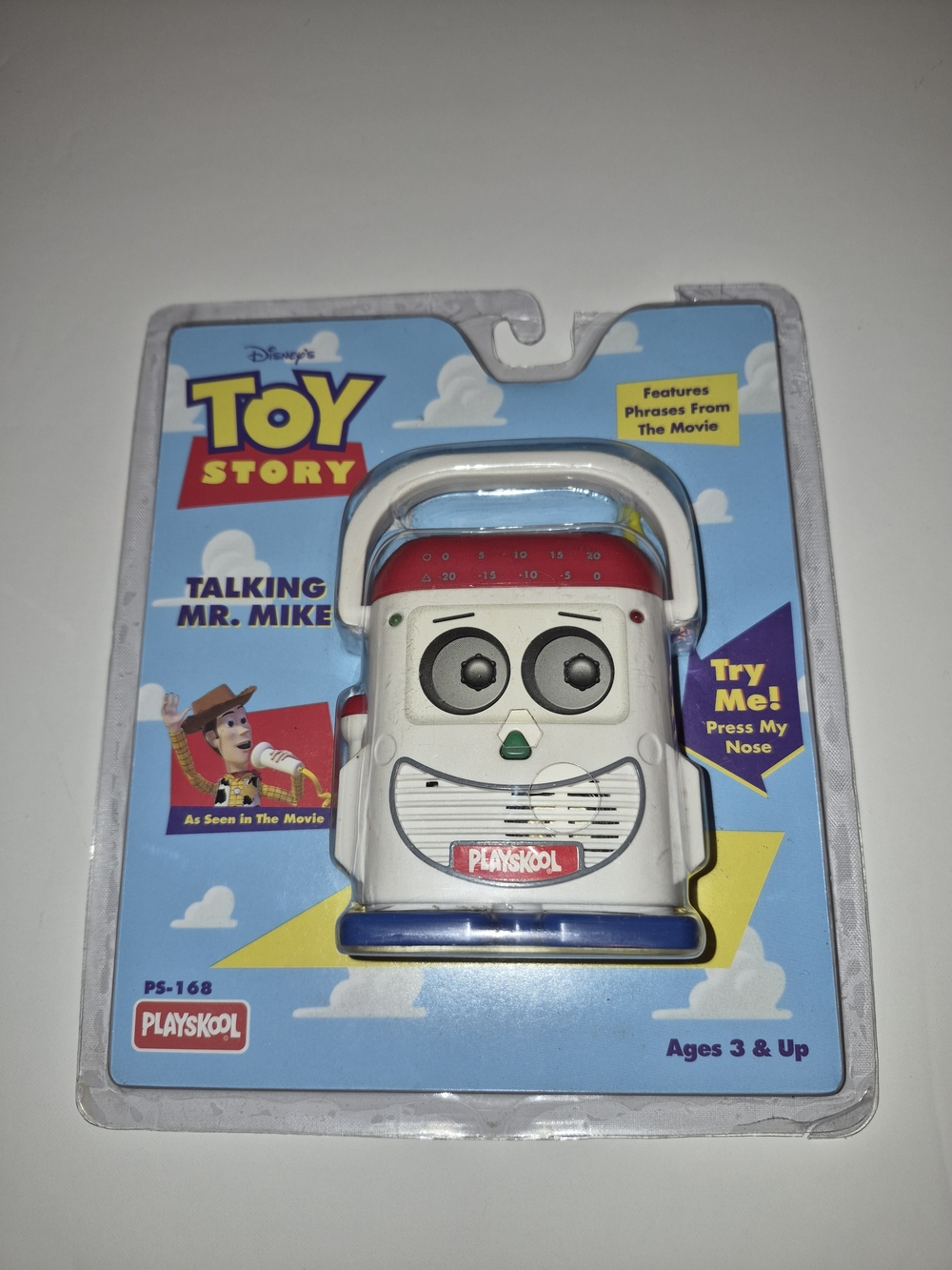 Rare 1996 Playskool Disney pixar Toy Story Talking Mr. Mike figure Damaged Packa